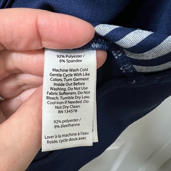 Vineyard Vines Brandywine Stripe 1/4-Zip Pullover Navy Gray size S - Picture 2 of 5